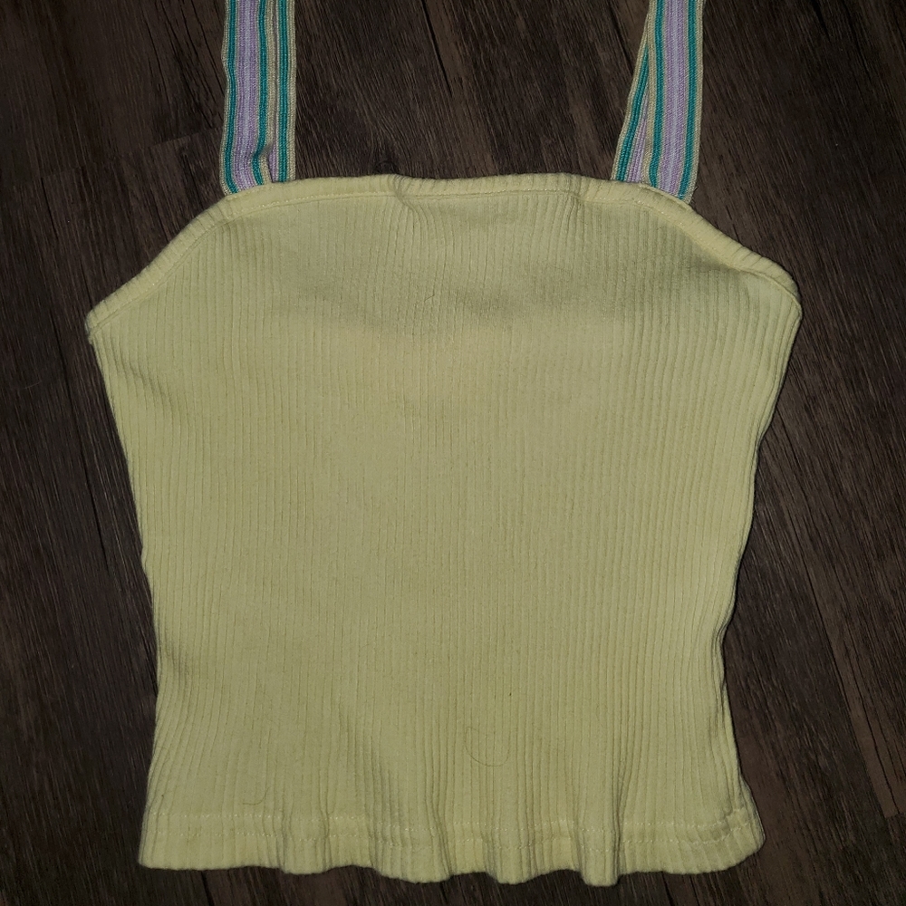 Me to We yellow crop tank top